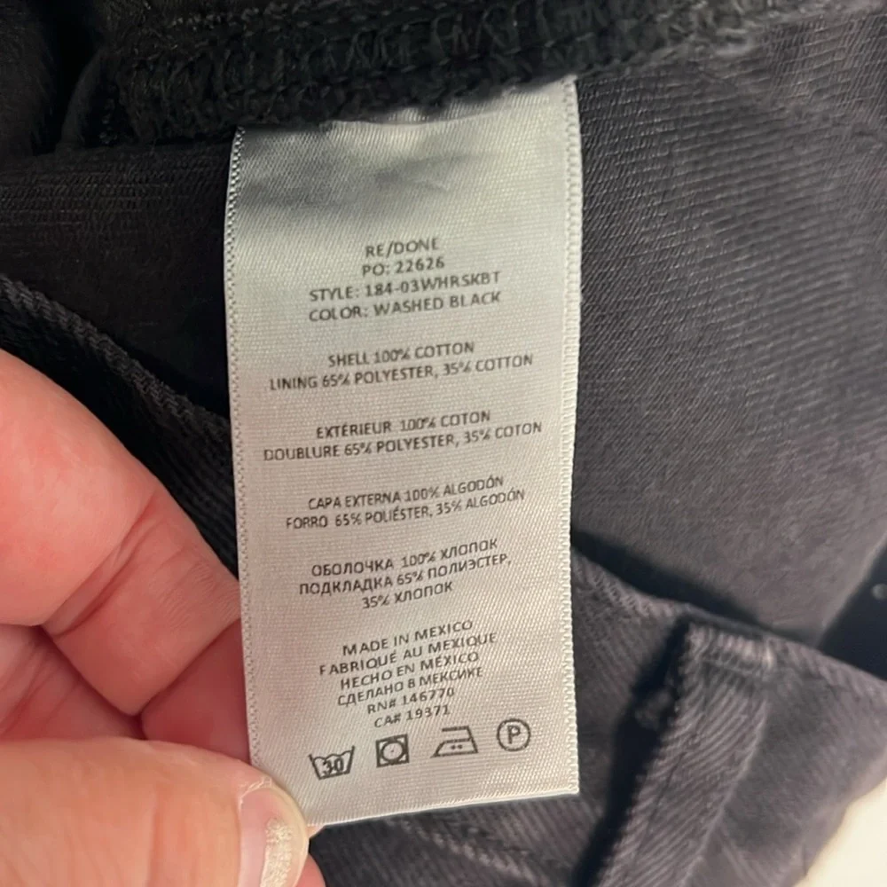 RE/DONE SKINNY BOOT BLACK RAW HEM JEANS 26
